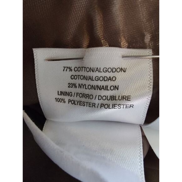 Nine West Woman Brown Fit Flare Belted Lined Summer Dress Size 6 Tailored Pocket - Picture 9 of 11